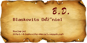 Blaskovits Dániel névjegykártya
